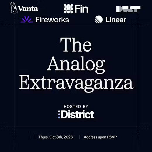 Analog Extravaganza w/ Fin, Vanta, Fireworks, Linear, Dust - #SFTechWeek